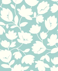Matilda Turquoise Floral Wallpaper