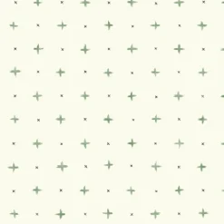MK1102 Cross Stitch Green Wallpaper