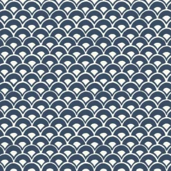 MK1156 Stacked Scallops Blue Wallpaper