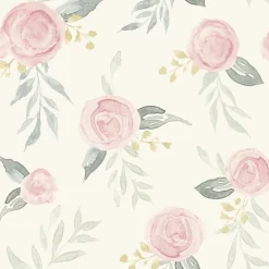 MK1125 Watercolor Roses Pink Wallpaper