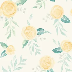 MK1127 Watercolor Roses Yellow Wallpaper