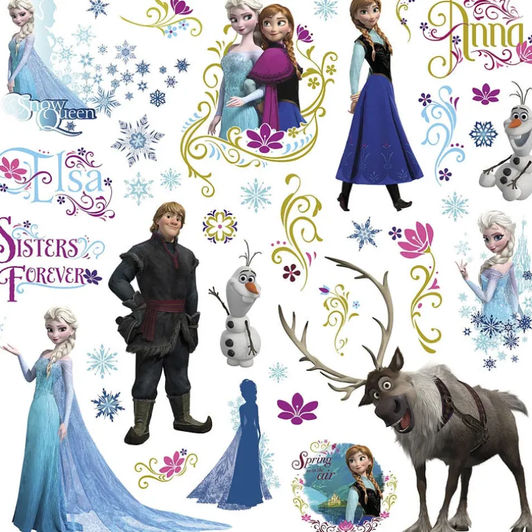 Murals Frozen Wall Decals With Glitter