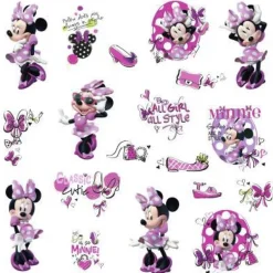 Murals Minnie Fashionista Wall Decals w/ Gems Mural