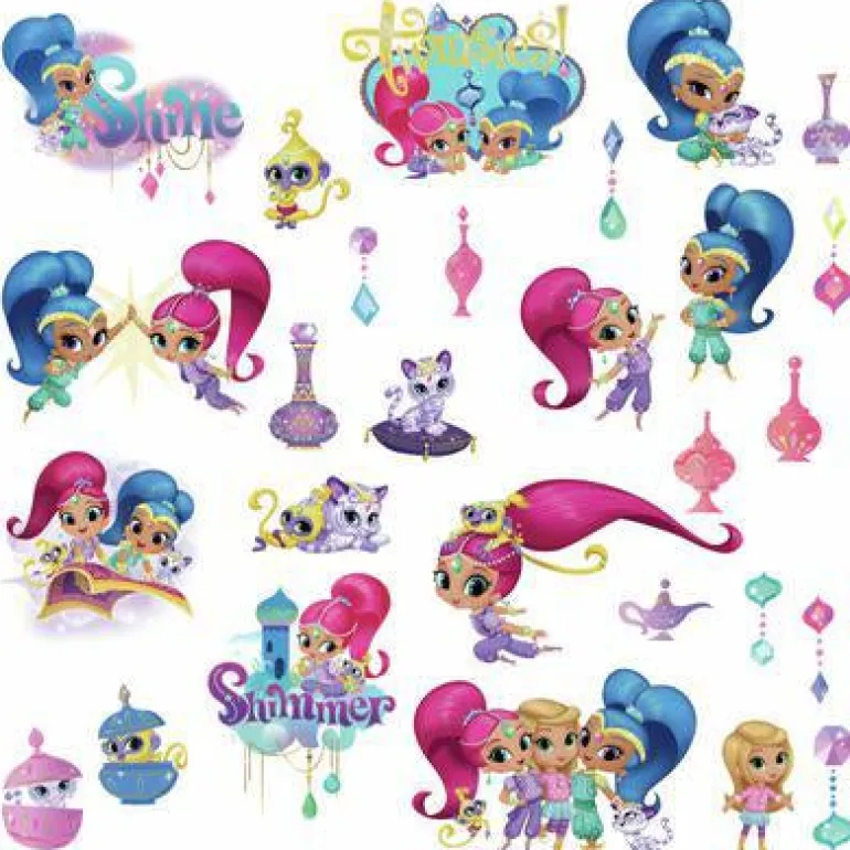 Murals Shimmer and Shine Wall Decals w/ Glitter Mural