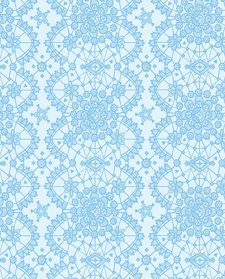 Myte Cyaan Lace Wallpaper