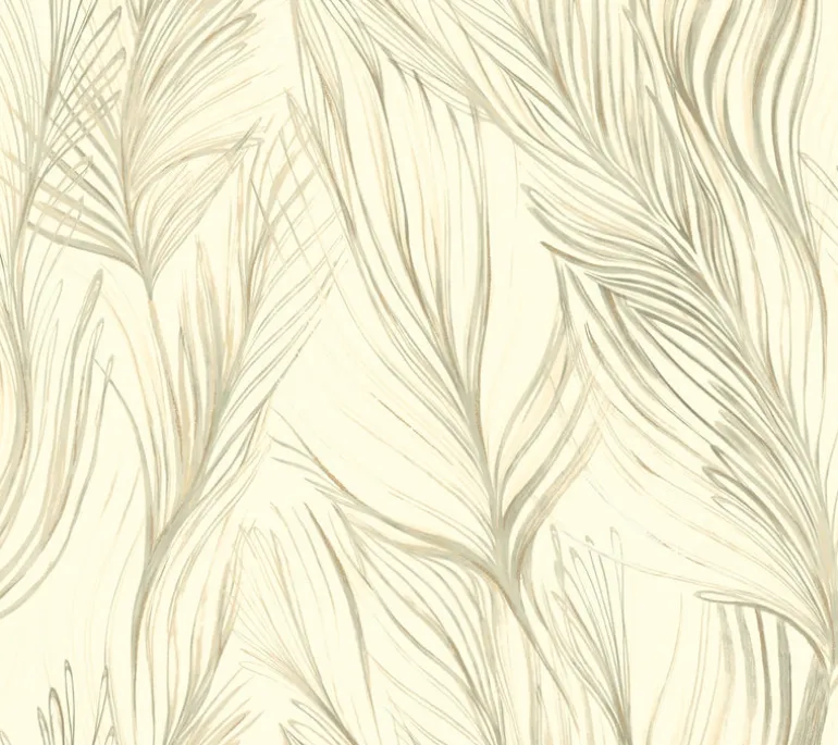 NA0502 Beige Peaceful Plume Wallpaper