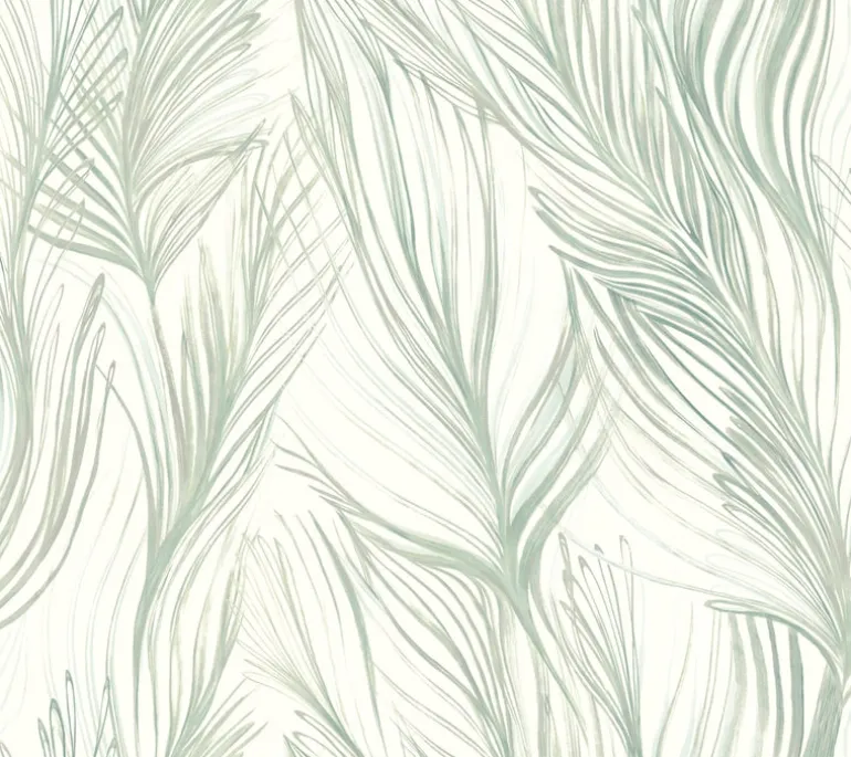 NA0501 Light Blue Peaceful Plume Wallpaper