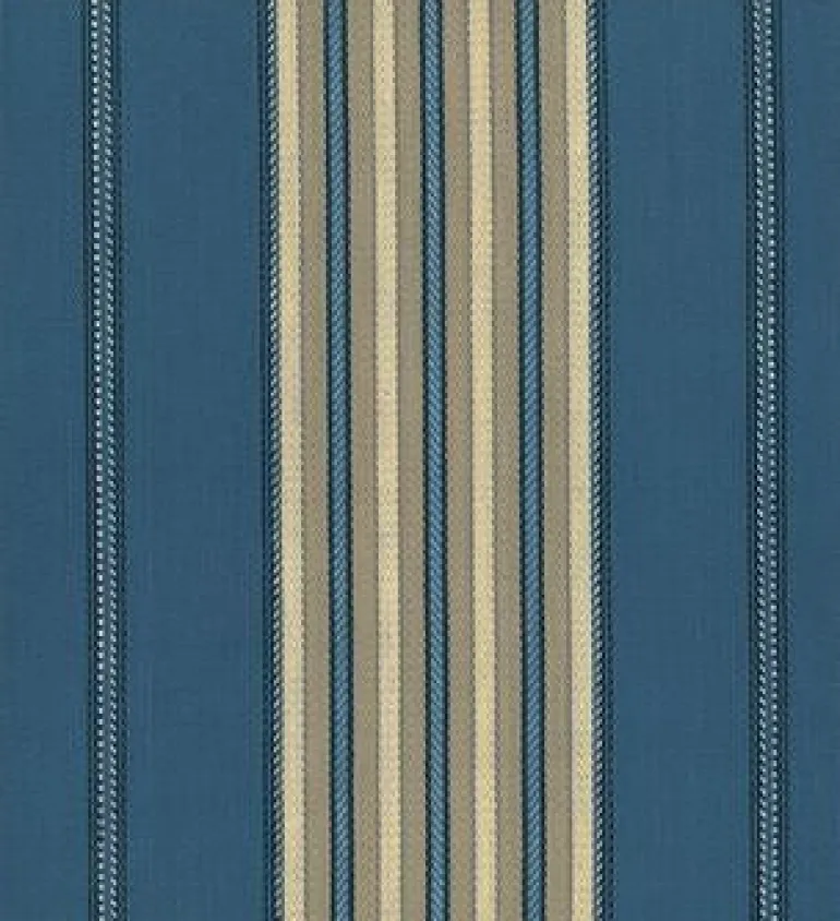Normandy Stripe Blue Laura Kiran Fabric