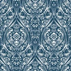 NU1689 Bohemian Damask Indigo Peel and Stick Wallpaper
