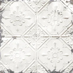 3115-NU2213 Gallery Off-White Vintage Tin Tile Wallpaper