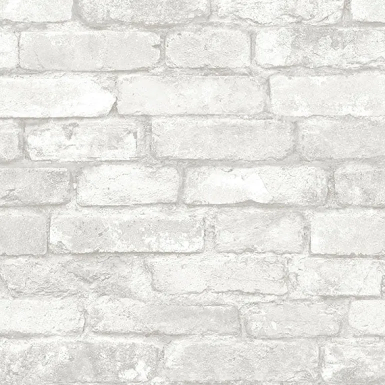 NU1653 Grey and White Brick Peel and Stick Wallpaper