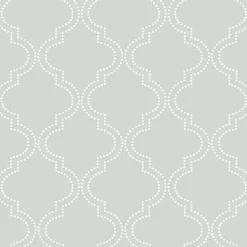 NU1649 Grey Quatrefoil Peel And Stick Wallpaper