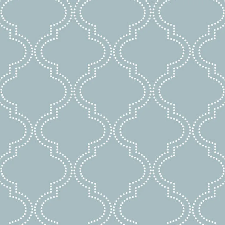 NU1826 Slate Blue Quatrefoil Peel And Stick Wallpaper