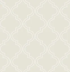 NU1425 Taupe Quatrefoil Peel and Stick Wallpaper