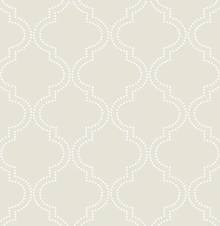 NU1425 Taupe Quatrefoil Peel and Stick Wallpaper
