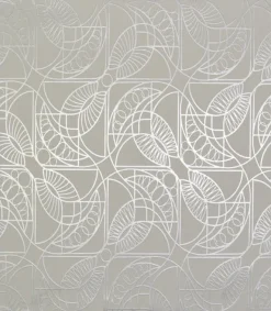 NW3524 Cartouche White/Silver Wallpaper