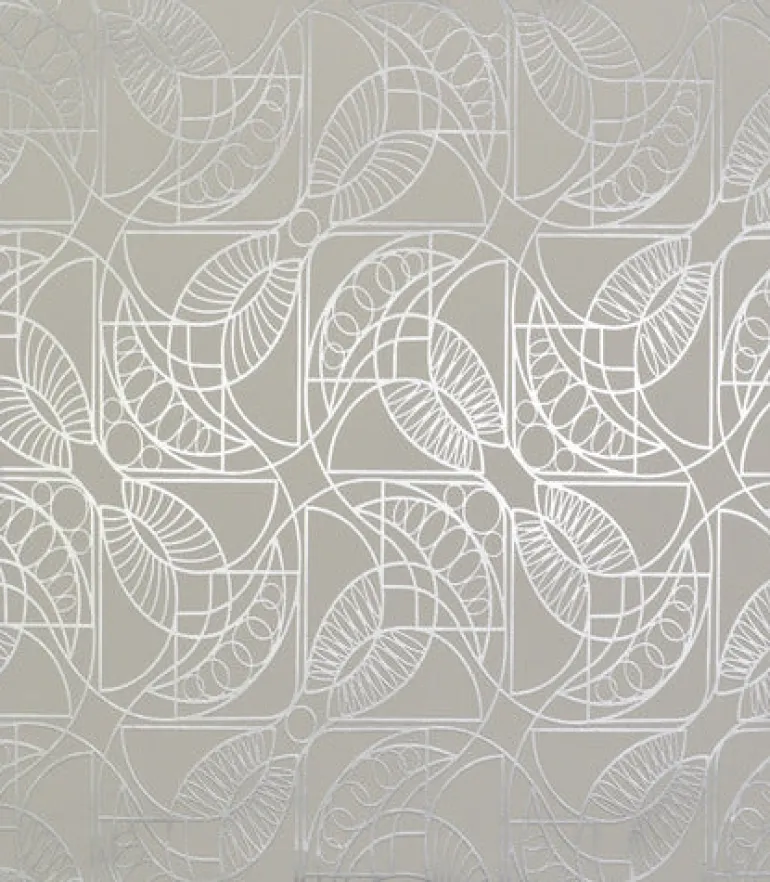 NW3524 Cartouche White/Silver Wallpaper