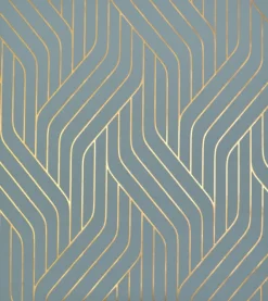 NW3520 Ebb And Flow Blue/Gold Wallpaper