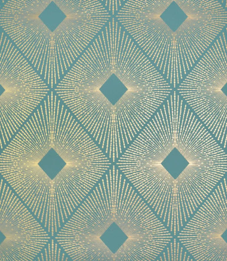 NW3589 Harlowe Teal/Gold Wallpaper