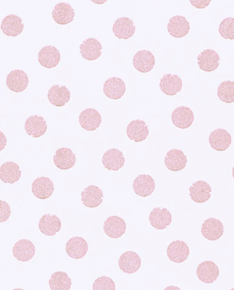 Odette Pink Stamped Dots Wallpaper