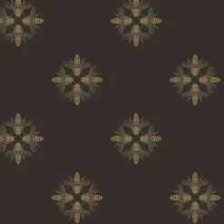 ON1642 Gold Black Honey Bee Wallpaper