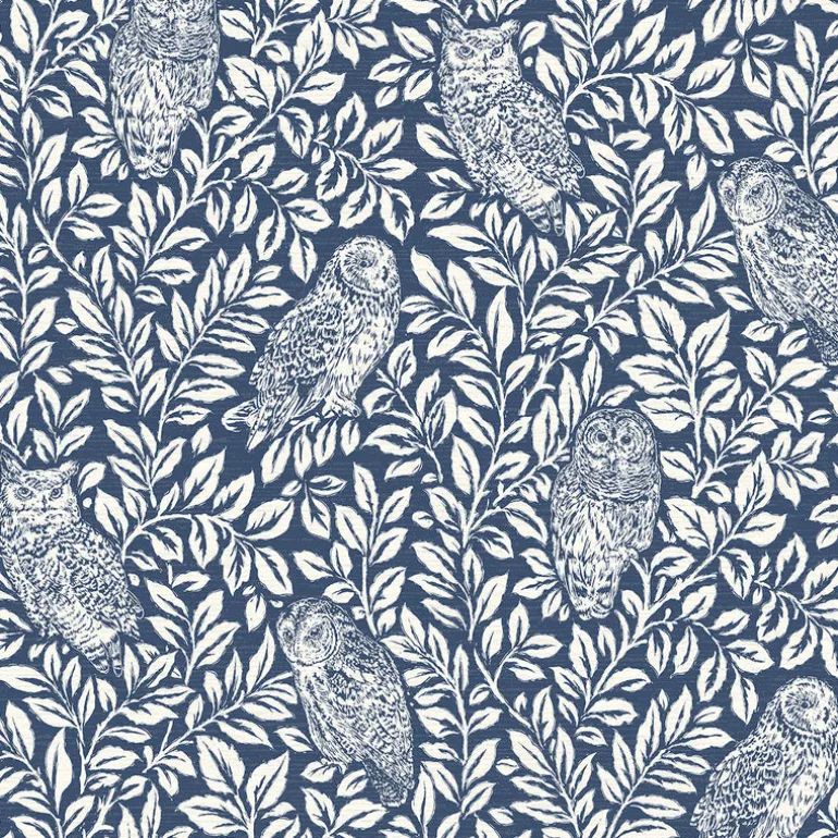 Parliament Navy Owl Wallpaper