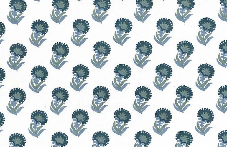 Puru Print Blues Laura Kiran Fabric