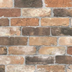 Reclaimed Bricks Orange Rustic Wallpaper