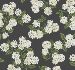 RI5146 Black/White Hydrangea Wallpaper