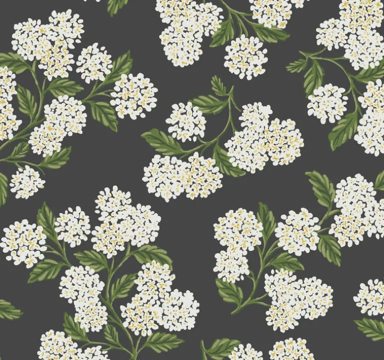 RI5146 Black/White Hydrangea Wallpaper