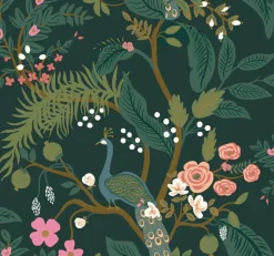 RI5168 Emerald Peacock Wallpaper