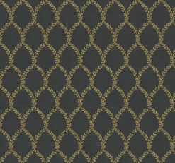 RI5177 Gold/Black Laurel Wallpaper