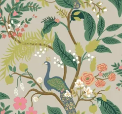 RI5171 Linen Peacock Wallpaper