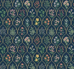 RI5129 Navy Hawthorne Wallpaper
