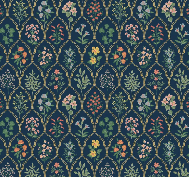 RI5129 Navy Hawthorne Wallpaper