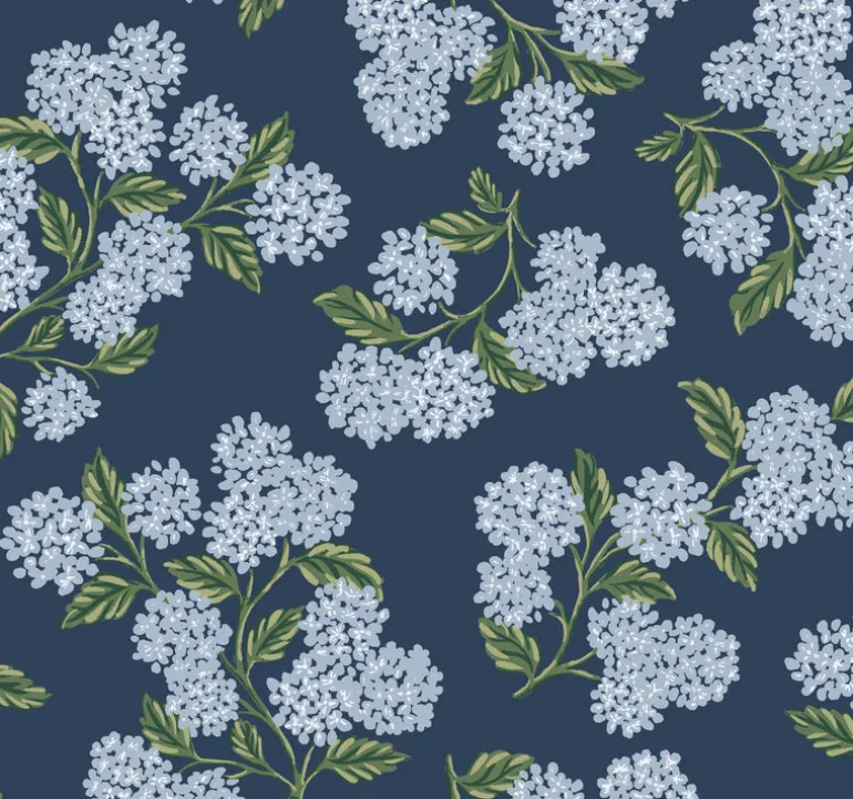 RI5142 Navy Hydrangea Wallpaper