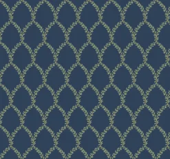 RI5179 Navy Laurel Wallpaper