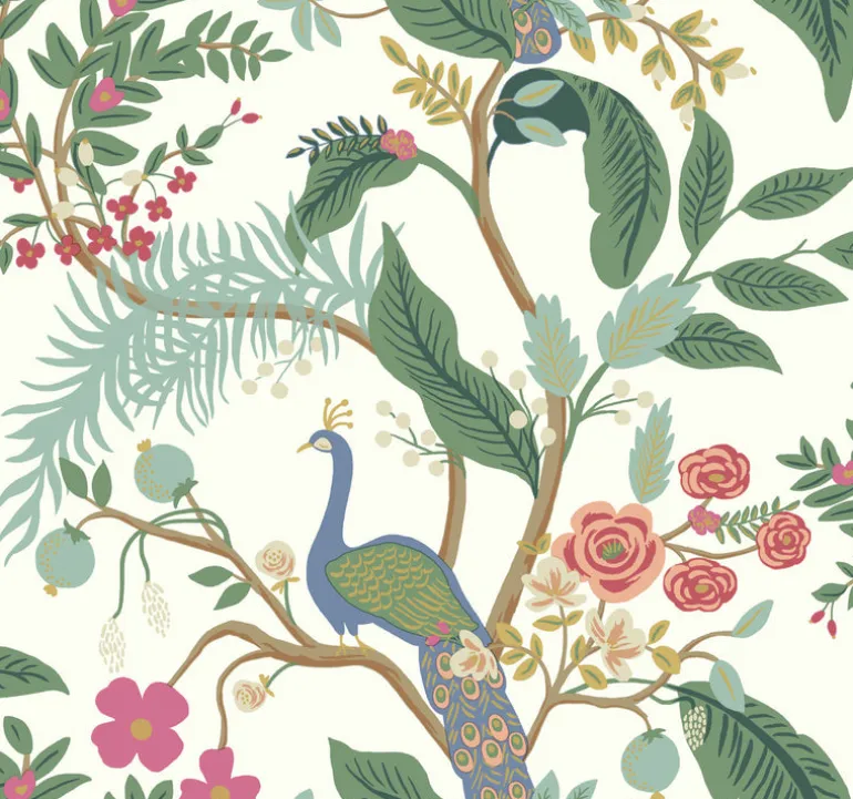 RI5174 Periwinkle Peacock Wallpaper
