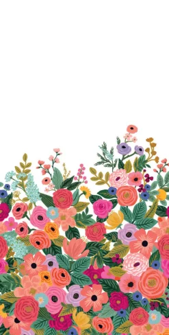 RI5190M Cream/Bright Pink Garden Party Wallpaper Mural