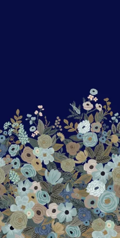 RI5191M Navy Garden Party Wallpaper Mural