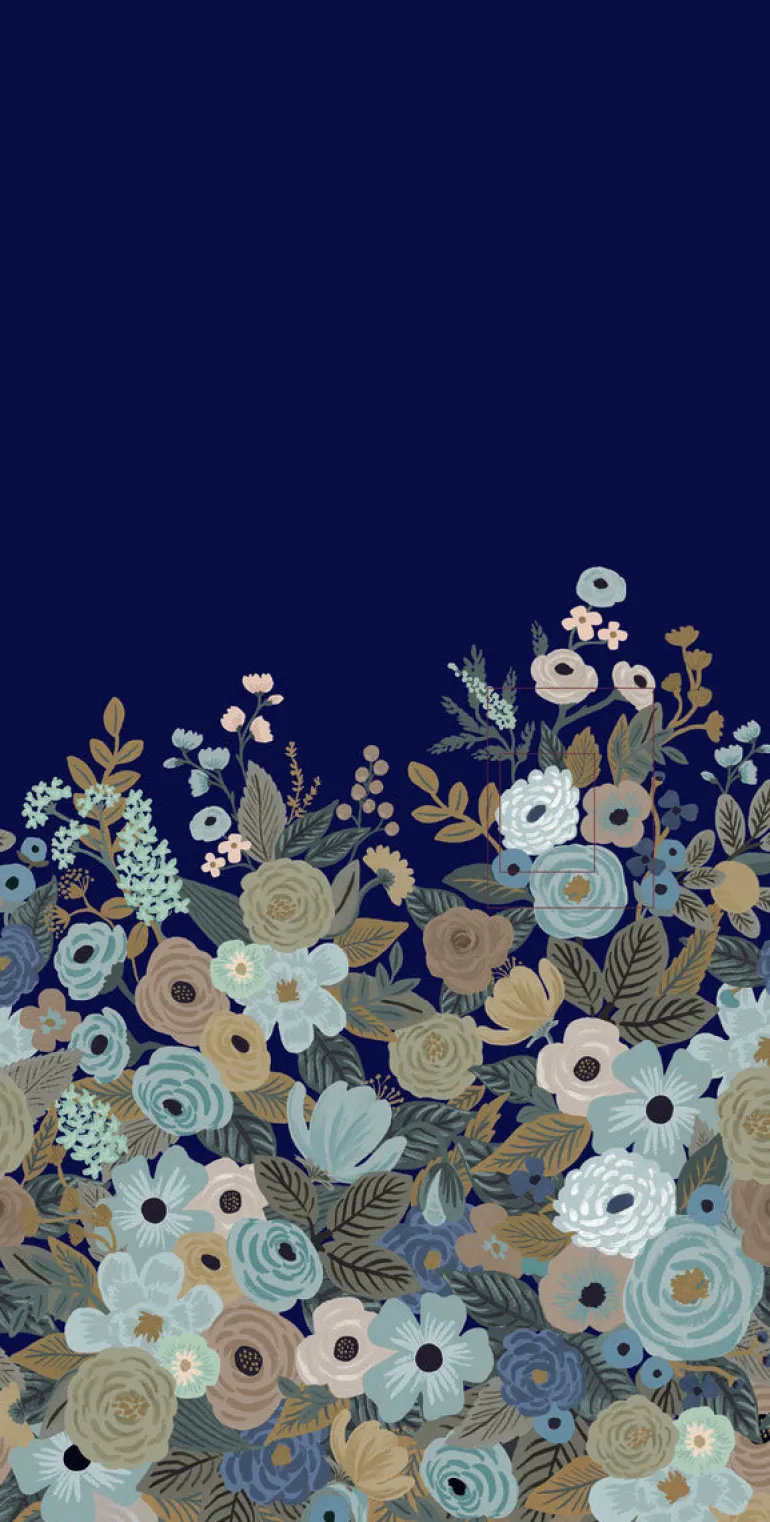 RI5191M Navy Garden Party Wallpaper Mural
