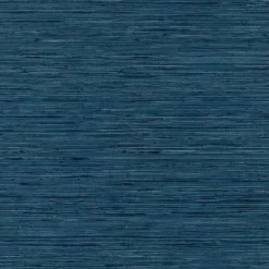 RMK11314WP Blue Faux Grasscloth Peel & Stick Wallpaper
