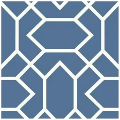 RMK9066WP Blue White Modern Geometric Peel & Stick Wallpaper