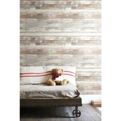 RMK9050WP Distressed Wood Peel and Stick Wall Decor