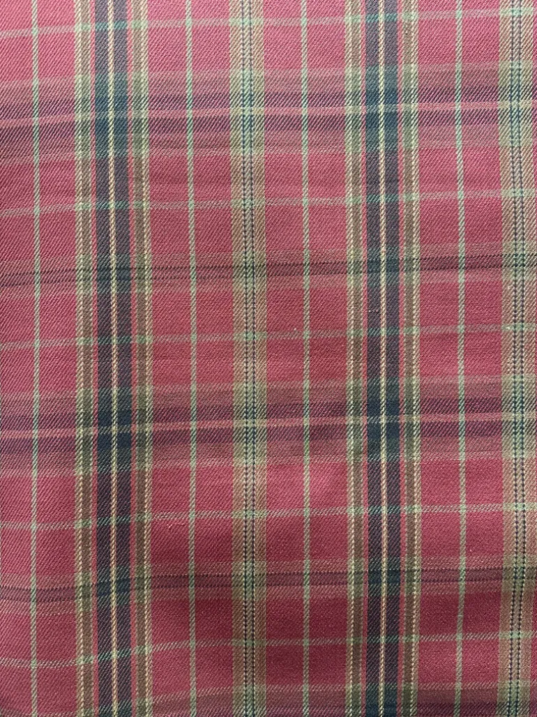 Roth D2892 Parkhill Cardinal Red Khaki Green Beige Plaid Cotton Fabric