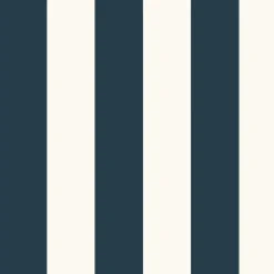 SA9174 Navy Awning Stripe Wallpaper