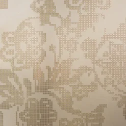 Sadira Brass Pixelated Modern Floral Wallpaper