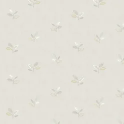 Sage Hill Leigh Grey Leaf Wallpaper