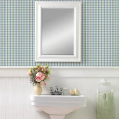 Sage Hill Roslin Aqua Check Wallpaper