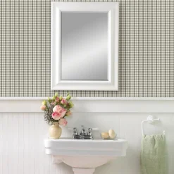 Sage Hill Roslin Dark Grey Check Wallpaper